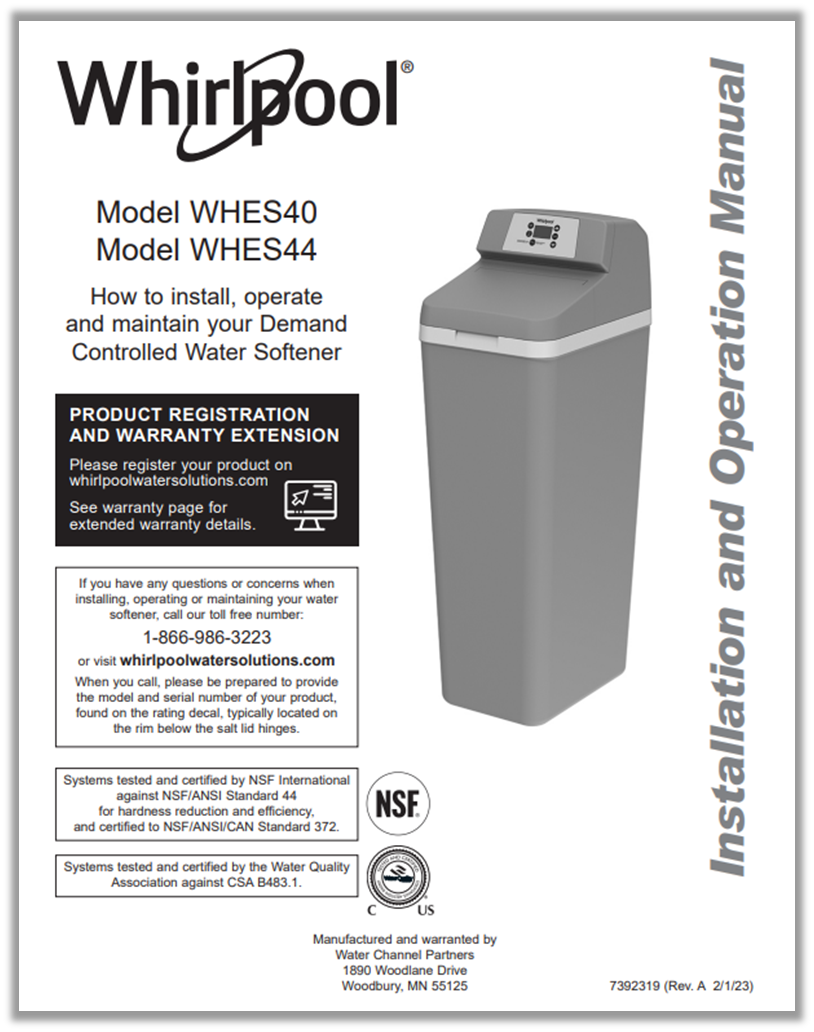 Whes40 Whes44 Manual Whirlpool 6389