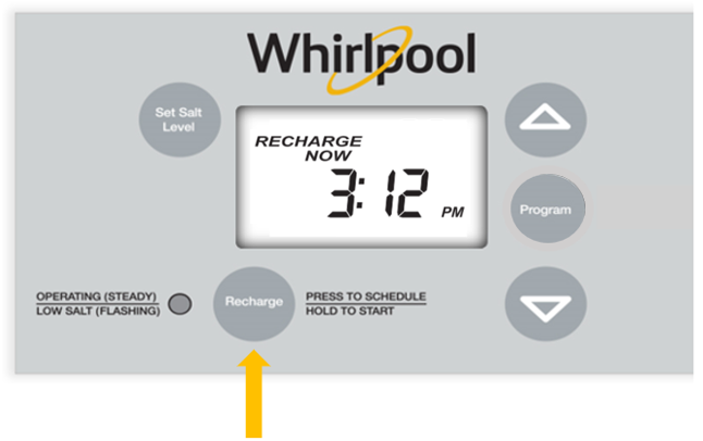 whirlpool time screen recharge now display