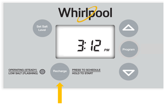 whirlpool time display screen recharge