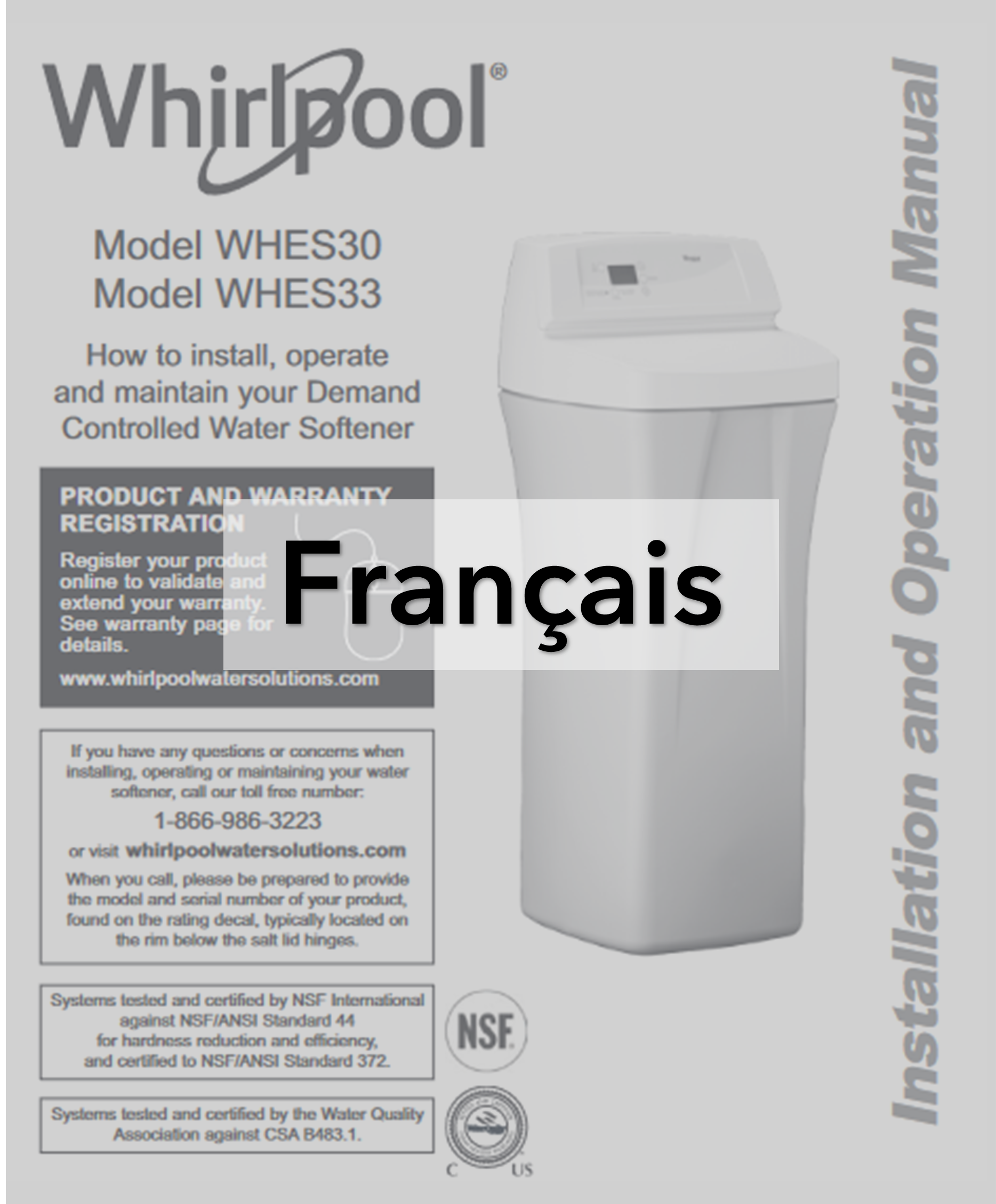 WHES30 / WHES33 Manual Whirlpool
